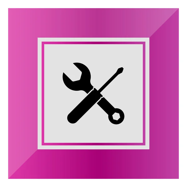 Skiftnyckel och skruvmejsel ikon — Stock vektor