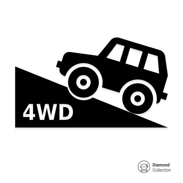 Four wheel drive car — Stock Vector