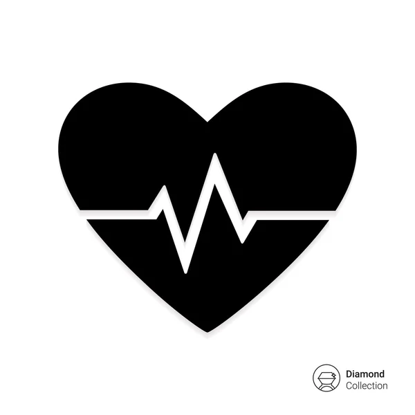 Corazón y electrocardiograma — Archivo Imágenes Vectoriales