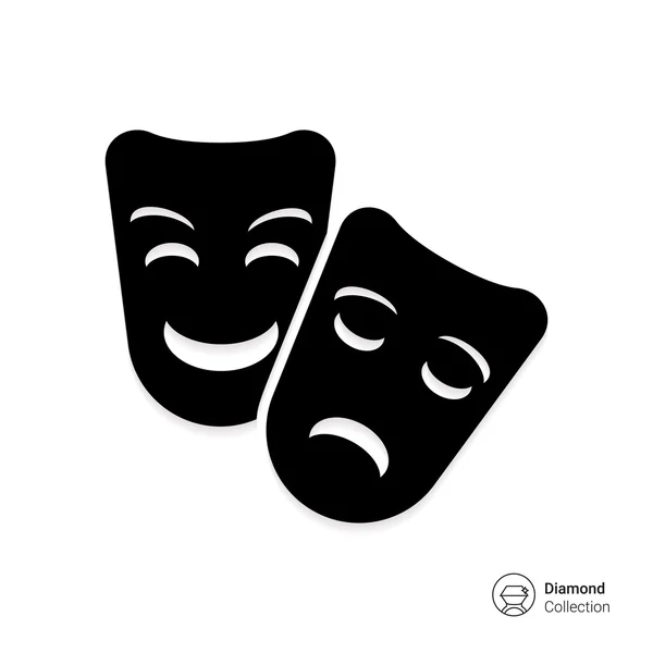 Theater maskers pictogram — Stockvector