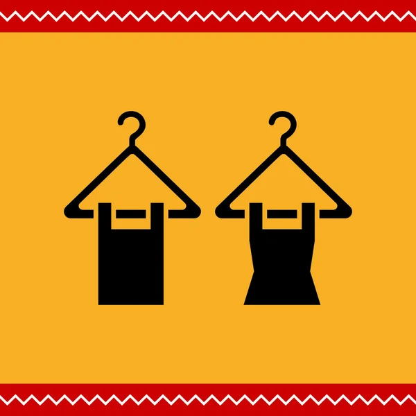 Икона одежды на вешалках — стоковый вектор