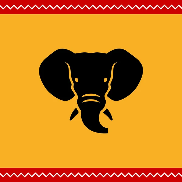 Icono de cabeza de elefante — Vector de stock