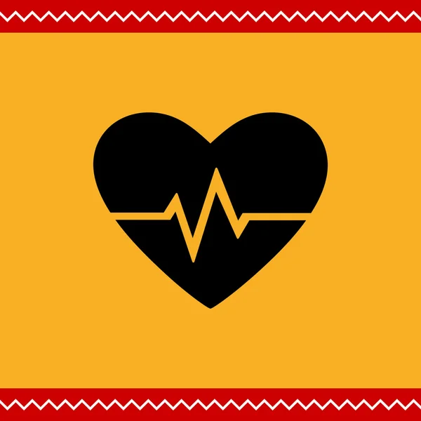 Heart and electrocardiogram — Stock Vector