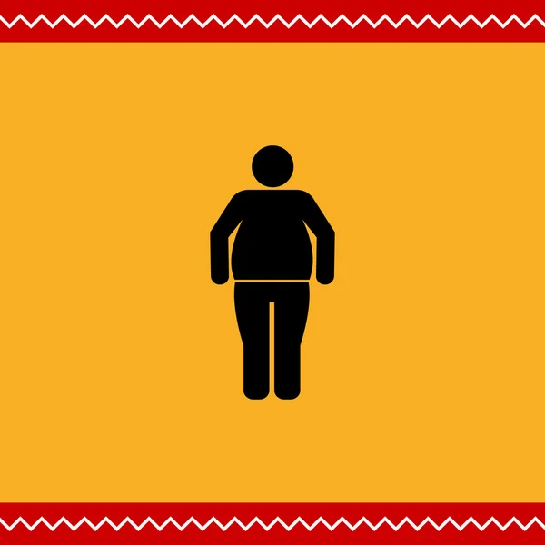 Hombre obeso icono — Vector de stock