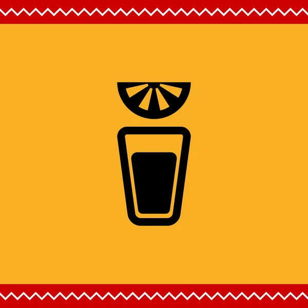 Verre court de tequila et de lime — Image vectorielle