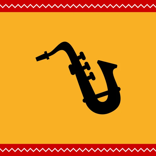 Saxophone silhouette icon — Stock Vector
