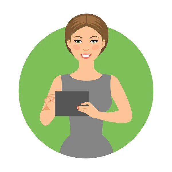 Geschäftsfrau mit Tablet-Computer — Stockvektor