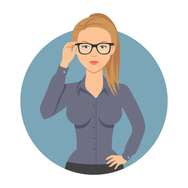 Geschäftsfrau mit Brille — Stockvektor
