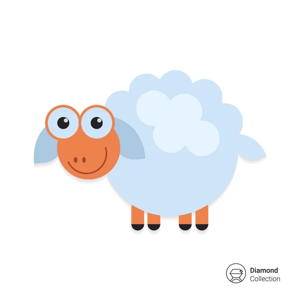 Cute sheep icon — Stock Vector