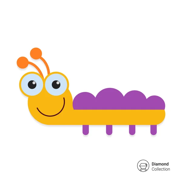 Mosolygó caterpillar ikon — Stock Vector