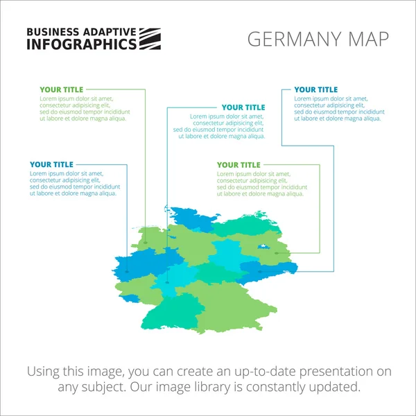 Alemania mapa plantilla 1 — Vector de stock