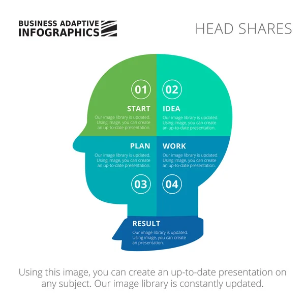 Templat diagram siluet kepala - Stok Vektor