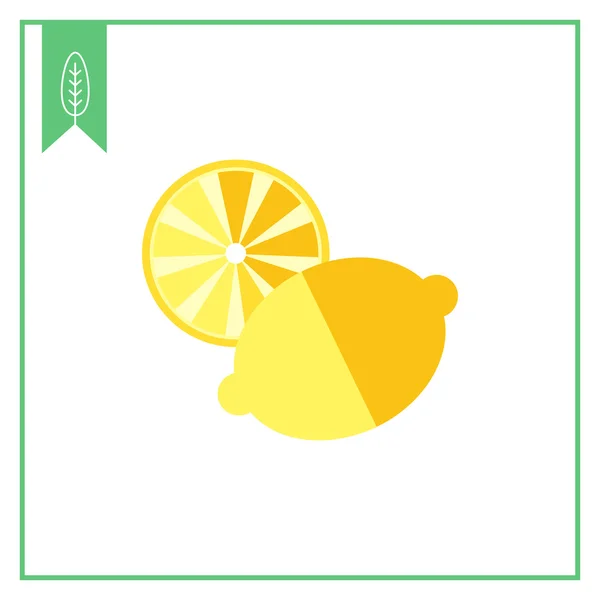 Lemon and cut lemon half — Stock Vector