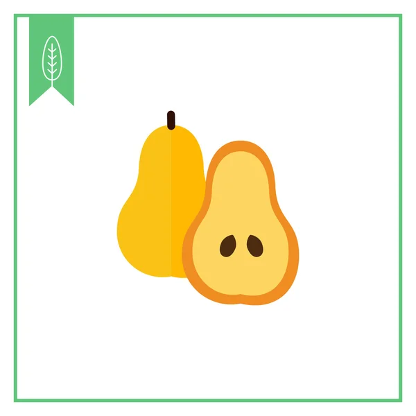 Pear and cut pear half — Stock Vector