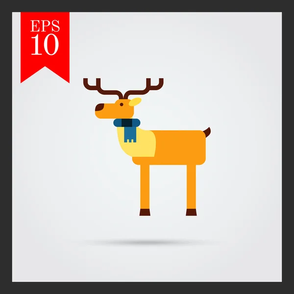 Roztomilý Vánoční sobí ikona — Stockový vektor