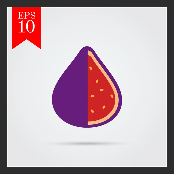 Cut fig icon — Stock Vector