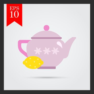 Limon simgesi olan çaydanlık