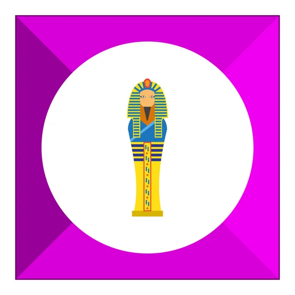 エジプトのファラオの石棺アイコン — ストックベクタ