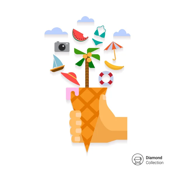 Vakantie concept pictogram — Stockvector