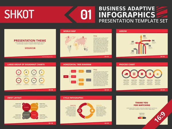 Presentatiesjabloon set 1 — Stockvector