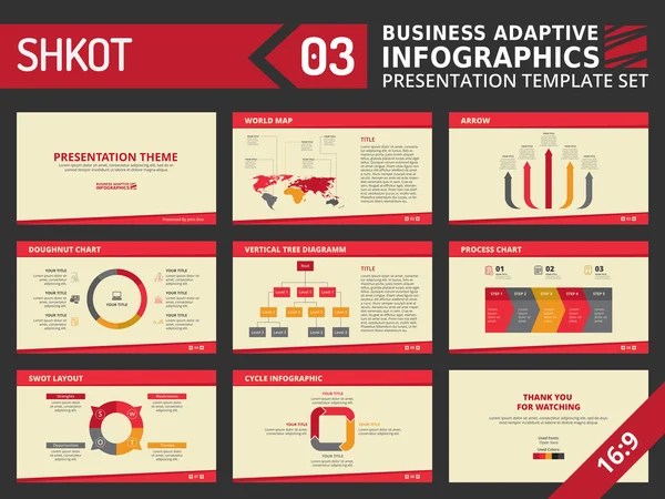 Presentatiesjabloon set 3 — Stockvector