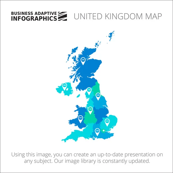 Vorlage für die Karte des Vereinigten Königreichs 1 — Stockvektor