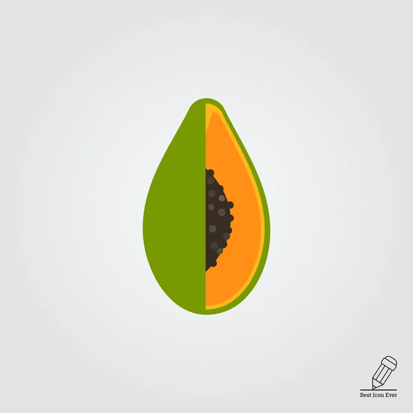 Icono de fruta de papaya — Vector de stock