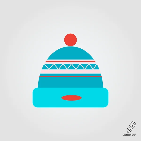 Zimní klobouk ikona — Stockový vektor