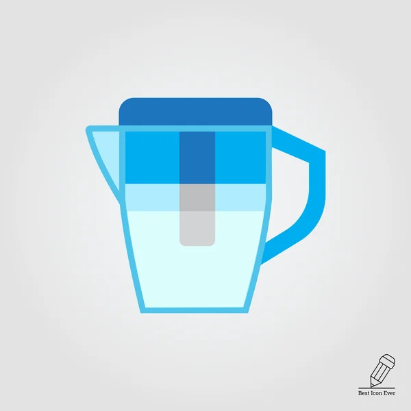 Filterpictogram kruik water — Stockvector