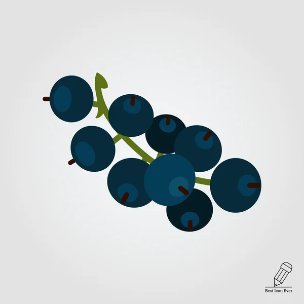 Mogna svarta vinbär ikonen — Stock vektor