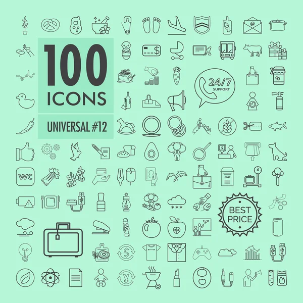 Conjunto de iconos universal 5 Vector De Stock