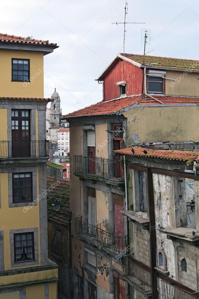 Rsidential and ruined buildings.  The most famous neighborhood in the city of Porto - Ribeira.