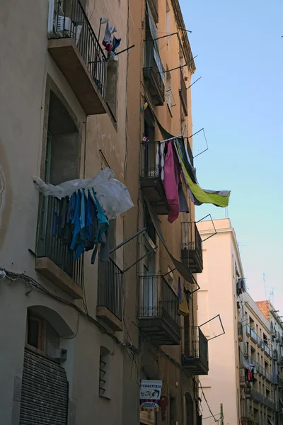 BARCELONA, SPAIN. JANUARY 02, 2016 - Special devices that help dry the clothes and underwear barcelona residents. — Stock Photo, Image