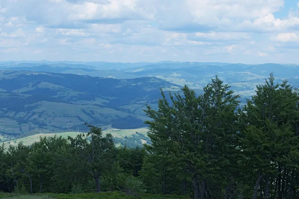 Impresionante paisaje de montaña. La cordillera de los Cárpatos. Vista desde la montaña Gemba, (Pylypets, Zakarpatska oblast, Ucrania ). —  Fotos de Stock