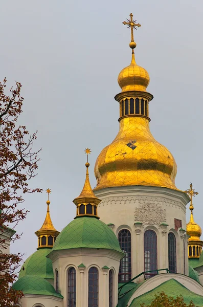 Vista Perto Antiga Catedral Santa Sofia Kiev Património Mundial Unesco — Fotografia de Stock