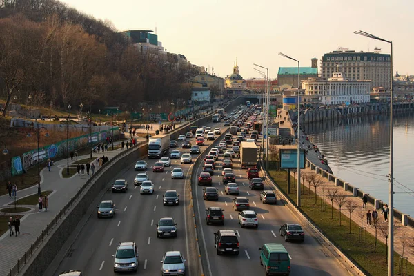 Kyiv Ukraine March 2021 Concept Traffic Jams Big City Traffic — Stock Photo, Image