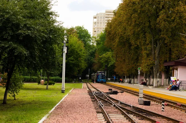 Kiev Ukraine Août 2021 Paysage Touristique Locomotive Diesel Avec Plusieurs — Photo