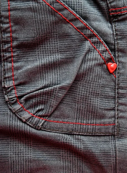 Jeans cinza elementos de design linha vermelha — Fotografia de Stock