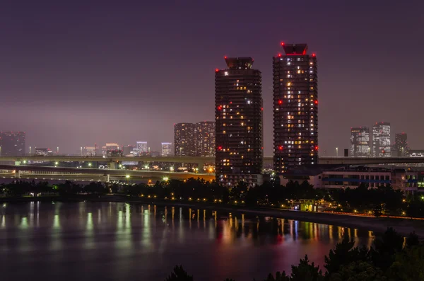 Skyline bay Odaiba — Zdjęcie stockowe