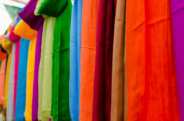 Fabrics rainbow vertical — Stock Photo, Image