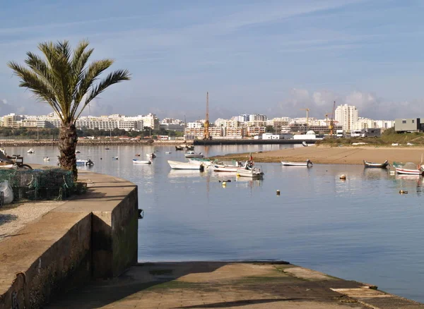 Portimao Panorama Von Ferragudo Aus Mit Arade Fluss — Fotografia de Stock