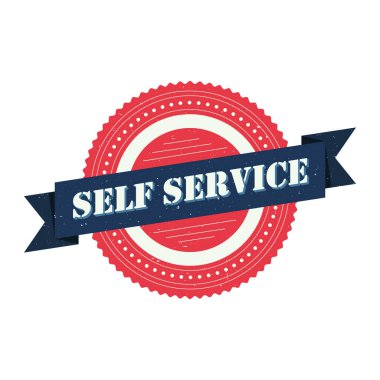 Self servis vektör vintage logo simgesi