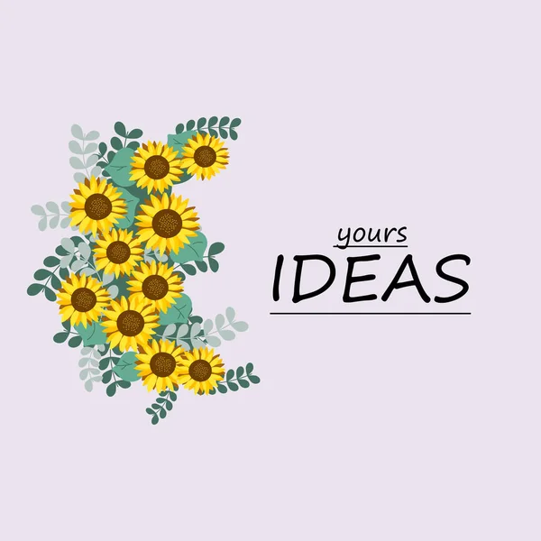 Sunflower Flat Design Your Ideas Inspiration Ideas Weave Sunflowers Purple — Wektor stockowy