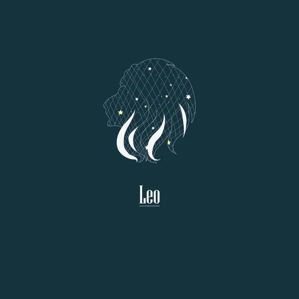 Jestem Leo Projekt Znaku Zodiaku Projekt Zodiaku Siatką Gwiazd Abstrakcyjny — Wektor stockowy