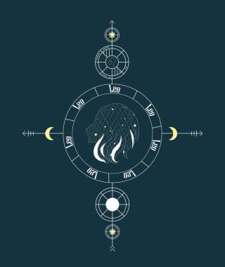 Leo! Zodiac tabela tasarımı. Yıldız ızgaralı Zodiac tasarımı. Soyut aslan tasarımı. Latince yazılı işaretler. Yıldız falı işaretlerinin vektör grafik çizimleri. Zodiac işaretleri.