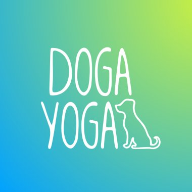 Yoga logo on bright blue-green background