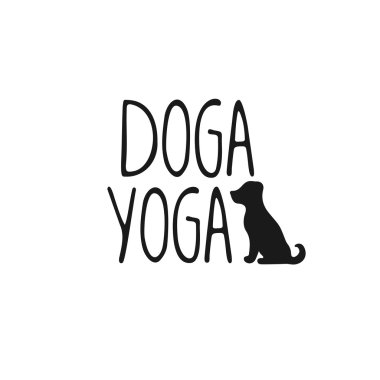 Yoga köpekleri için logo. Köpek yoda. Köpeklerle Yoga. 