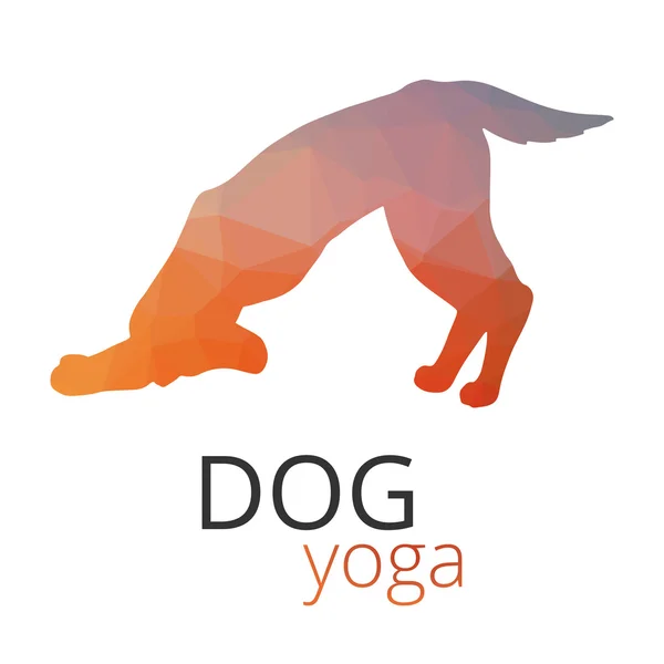 Dog yoga logo on gradient background — Stock Vector