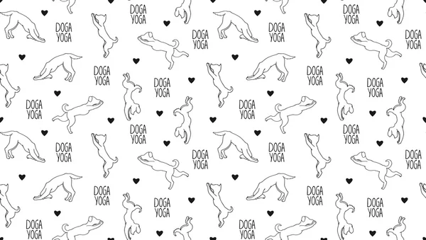 Perro yoga poses — Vector de stock