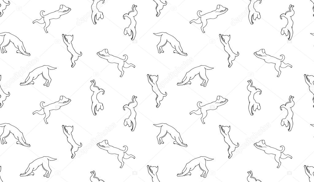 Á Dogs Doing Yoga Poses Royalty Free Dog Yoga Vectors Download On Depositphotos